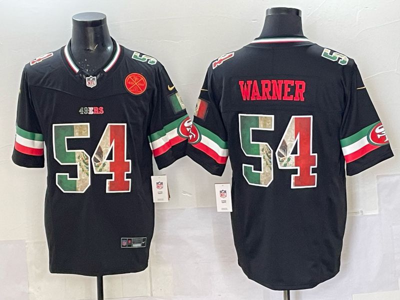 Men 2025 Nike San Francisco 49ers #54 Warner Black Mexico Limited NFL Jersey style 010